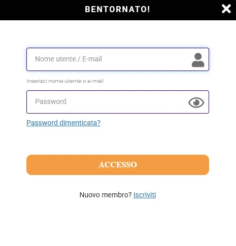 Modulo di accesso GratoWin - inserimento email e password per il login