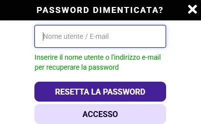 Modulo di recupero password GratoWin per ripristinare l'accesso all'account