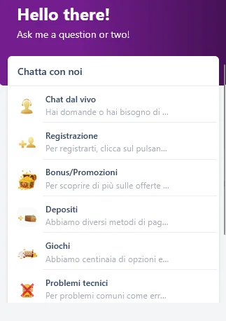 Assistenza clienti GratoWin tramite live chat in italiano, disponibile 7 giorni su 7